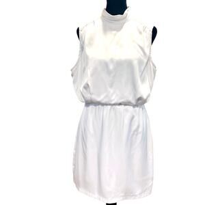 Lulus White Satin Mini Dress L Bridal Shower Bachelorette